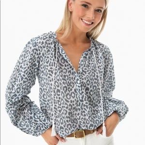 Bardot Top - Charcoal Leopard India Collection Emerson Fry.